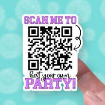 Scan zum Hosten eines Party Lila QR-Code für klein