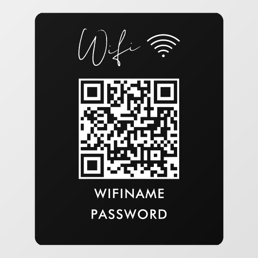 Scan zum Verbinden von W-QR-Kennwort schwarz Fensteraufkleber (Blatt)