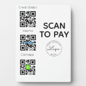 Scan zur Bezahlung des QR-Code-Logos - kontaktlose Fotoplatte (Vorderseite)