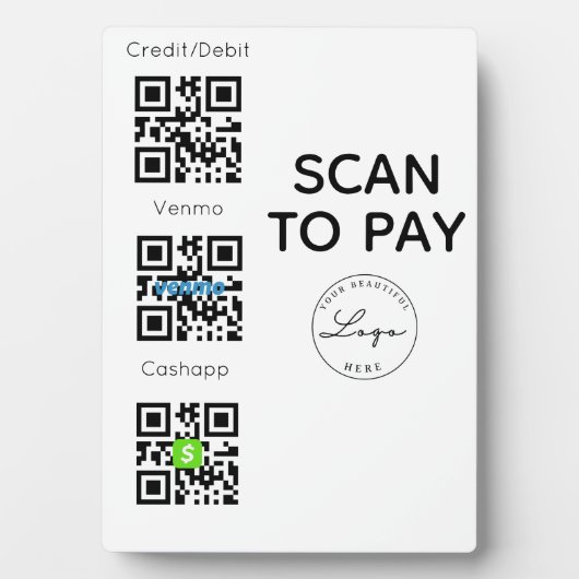 Scan zur Bezahlung des QR-Code-Logos - kontaktlose Fotoplatte (Vorderseite)