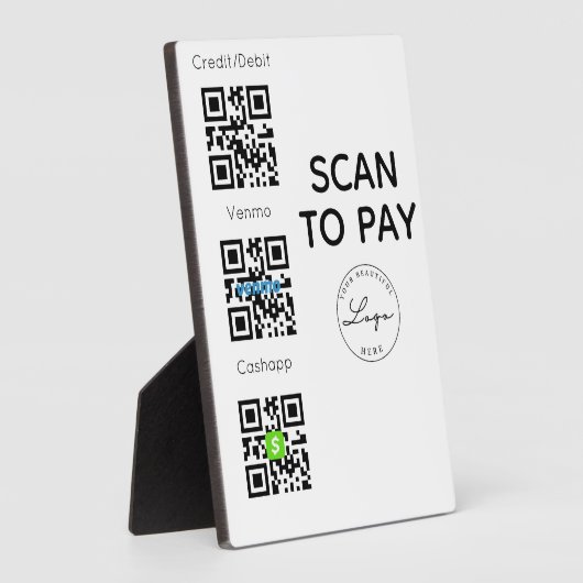 Scan zur Bezahlung des QR-Code-Logos - kontaktlose Fotoplatte (Seite)