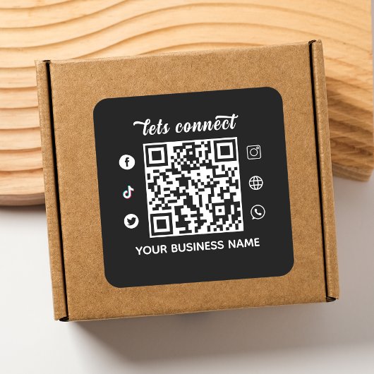 Scan zur Verbindung von QR-Code und benutzerdefini Quadratischer Aufkleber