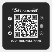 Scan zur Verbindung von QR-Code und benutzerdefini Quadratischer Aufkleber (Vorderseite)