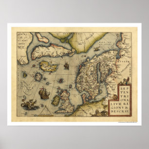 Scandanavia Karte durch Ortelius 1570 Poster