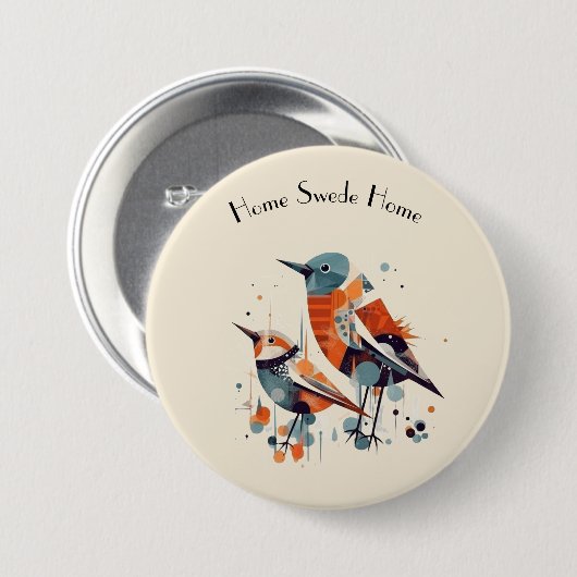 Scandi Aviary Duet, Brauch Button (Vorne & Hinten)