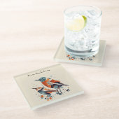 Scandi Aviary Duet, Brauch Glasuntersetzer (Schrägansicht)