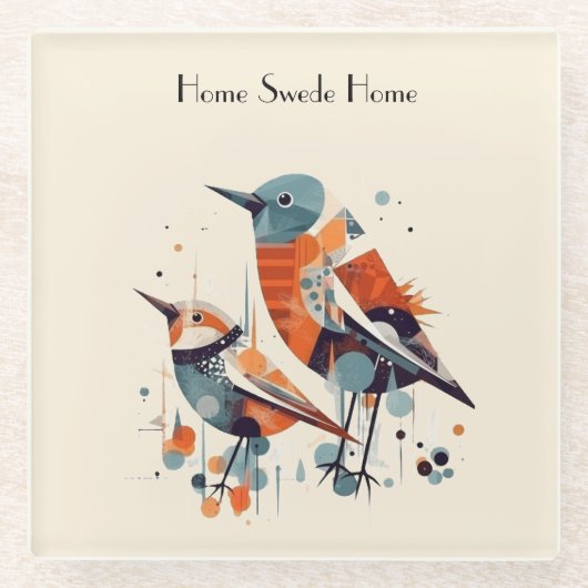 Scandi Aviary Duet, Brauch Glasuntersetzer (Vorderseite)