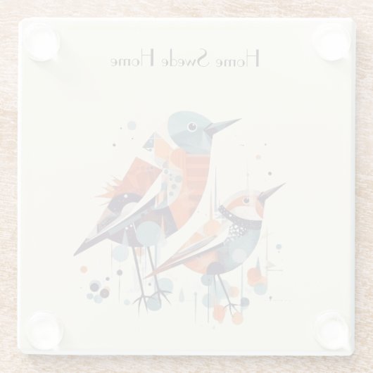 Scandi Aviary Duet, Brauch Glasuntersetzer (Rückseite)