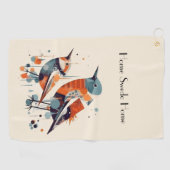 Scandi Aviary Duet, Brauch Golfhandtuch (Horizontal)