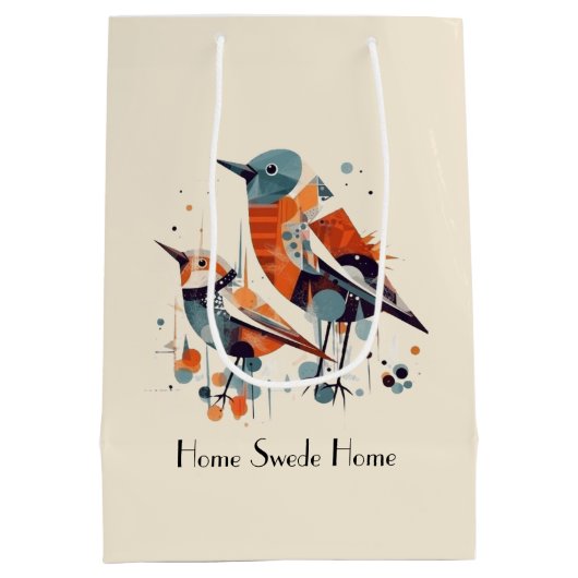 Scandi Aviary Duet, Brauch Mittlere Geschenktüte (Rückseite)