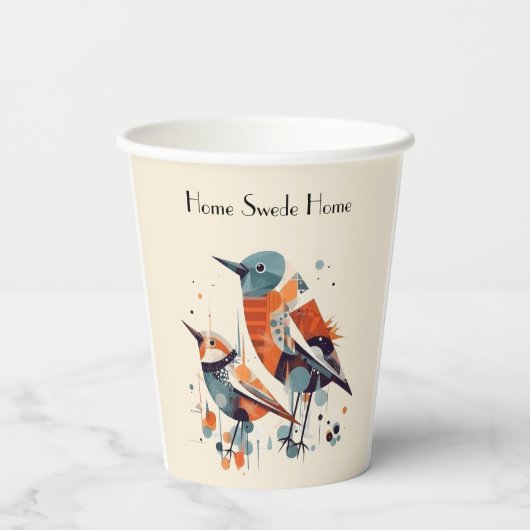 Scandi Aviary Duet, Brauch Pappbecher (Rückseite)