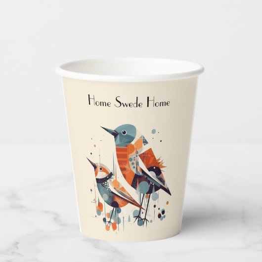 Scandi Aviary Duet, Brauch Pappbecher (Vorderseite)