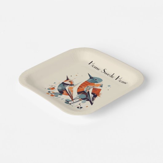 Scandi Aviary Duet, Brauch Pappteller (Gewinkelt)
