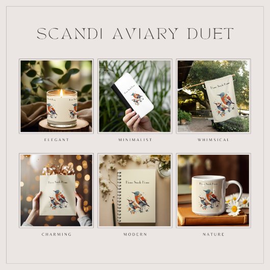 Scandi Aviary Duet, custom Tasche