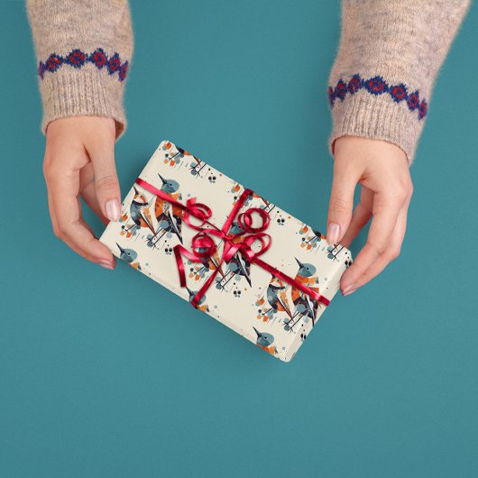 Scandi Aviary Duet Geschenkpapier