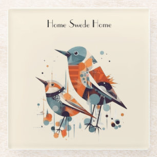 Scandi Aviary Duet, individuell Glasuntersetzer