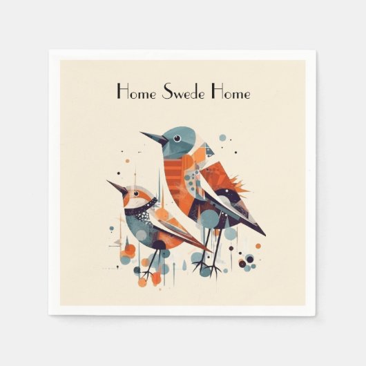 Scandi Aviary Duet, individuell Serviette (Vorderseite)