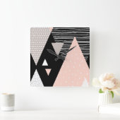 Scandi Bergspitze-Entwurf Quadratische Wanduhr (Zuhause)