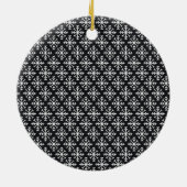 Scandi Black and White Snowflake Photo Keramik Ornament (Hinten)