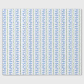 Scandi Blue Bird Green Efeu Streifen Geschenkpapier (Flach)