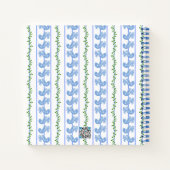Scandi Blue Bird Green Ivy Stripe Bullet Journal Notizblock (Rückseite)
