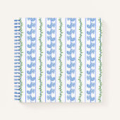 Scandi Blue Bird Green Ivy Stripe Bullet Journal Notizblock (Vorderseite)