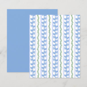 Scandi Blue Bird Green Ivy Stripe Scrapbook Paper