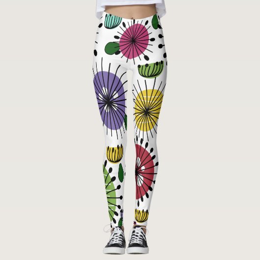 Scandi-Blume Leggings (Vorderseite)