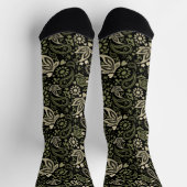 Scandi Boho Ethnic Pattern Dark Wedding Socken (Oben)
