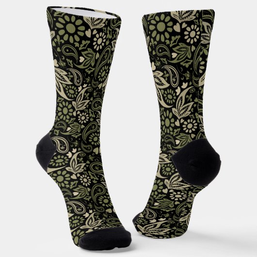 Scandi Boho Ethnic Pattern Dark Wedding Socken (Gewinkelt)