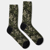 Scandi Boho Ethnic Pattern Dark Wedding Socken (Rechts)