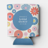 Scandi Boho Folk Blume Blue Brautparty Dosenkühler (Rückseite)