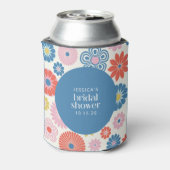 Scandi Boho Folk Blume Blue Brautparty Dosenkühler (Kanne Rückseite)