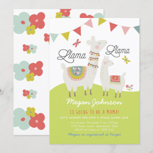 Scandi Boho Lama Baby Shower Einladung