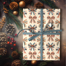 Scandi Bows Folk Art Holiday Geschenkpapier