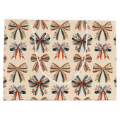 Scandi Bows Folk Art Holiday Große Geschenktüte (Rückseite)