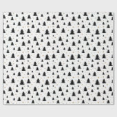 Scandi Christmas Pine Tree and Stars Minimalistisc Geschenkpapier (Flach)