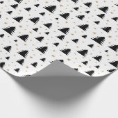 Scandi Christmas Pine Tree and Stars Minimalistisc Geschenkpapier (Ecke)