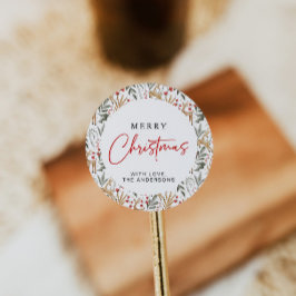 Scandi Christmas Sticker Holiday Label Nordic Deh