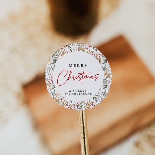 Scandi Christmas Sticker Holiday Label Nordic Deh