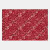 Scandi Christmas Strick Sweater Red Diagonal Geschenkpapier Set (Vorderseite)