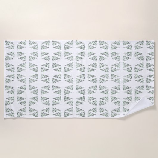 Scandi Christmas Tree Pattern Strandtuch (Vorderseite)