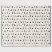 Scandi Christmas Tree Wrapping Paper Geschenkpapier (Flach)