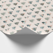 Scandi Christmas Tree Wrapping Paper Geschenkpapier (Ecke)