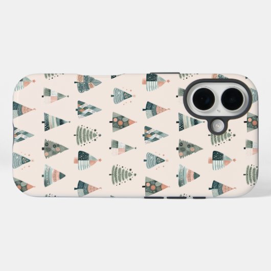 Scandi Christmas Trees iPhone Case (Rückseite (Horizontal))