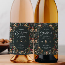 Scandi Christmas Wein Flasche Getränk Geschenk Hir