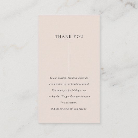 SCANDI CLEAN BLACK BLUSH MINIMAL WEDEN DANK VISITENKARTE (Rückseite)