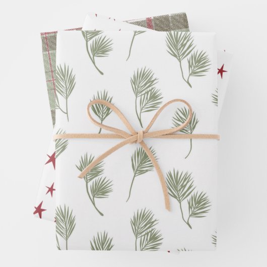 Scandi Country Weihnachtswrapping Paper Sheets Geschenkpapier Set (Beispiel)