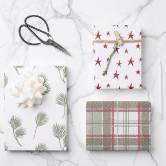 Scandi Country Weihnachtswrapping Paper Sheets Geschenkpapier Set