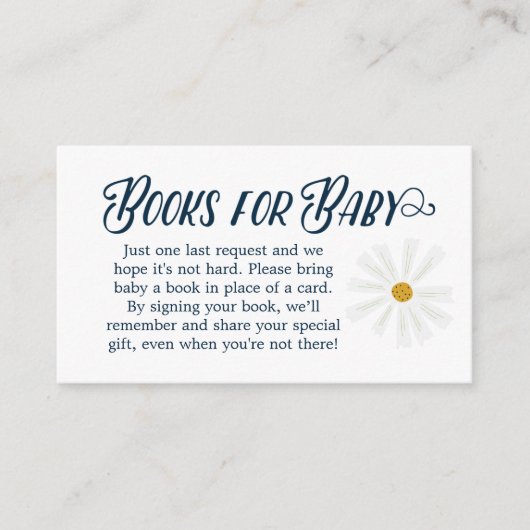 Scandi Daisy Books for Baby Enclosure Card Begleitkarte (Vorderseite)